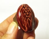 Handmade Ceramic Stoneware Abstract Bud Ring - Red