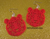 Tiger Tigress head large laser cut earrings