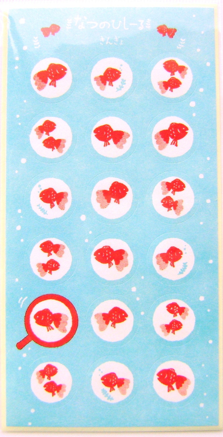 Kawaii Goldfish Stickers Traditional Japanese  Kingyo Washi Paper  (S32)