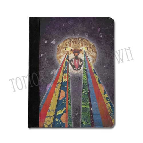 iPad 2 / 3 / 4 mini, Kindle Fire HD 8.9" 7" Nook color case book style cover - Psychedelic psycho Cat