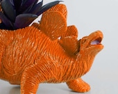 Dinosaur Planter Orange for Succulent Plants and Small Cacti