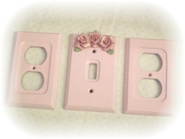 SWITCHPLATE/Outlet Covers Shabby in Chic PINK Roses ecs sct schteam