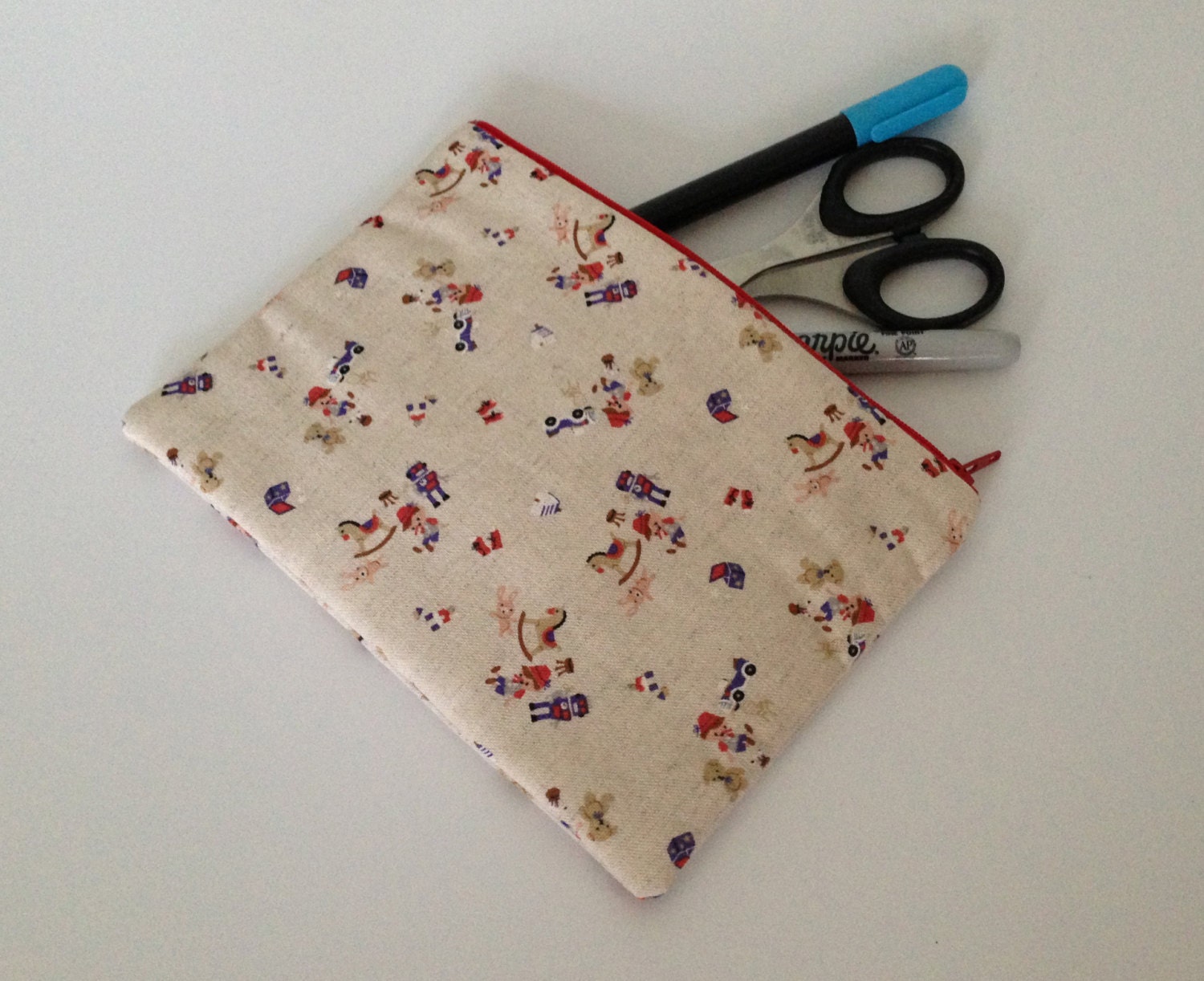 medium zipper pouch Pinocchio Wooden Toy Shop