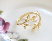 Secret Garden Ring Jewelry, 16K Gold Plated, Wedding Gift, Adjustable Ring, Woodland, Graduation Gift, Gift for Her