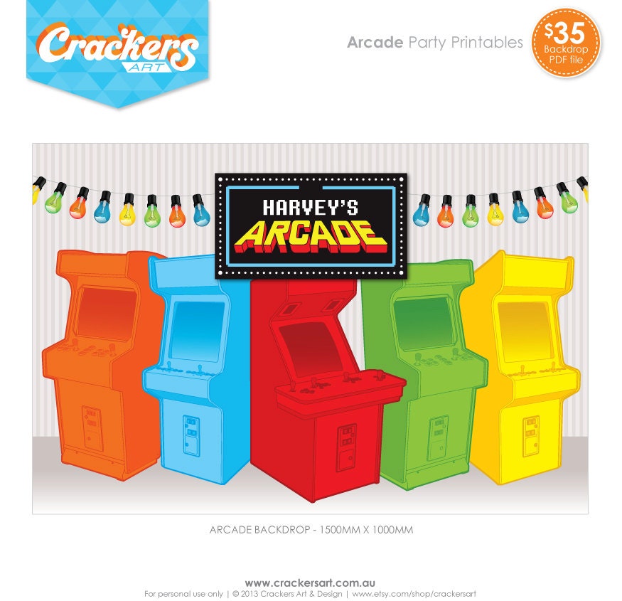 ARCADE Party - Backdrop PDF file - 1500x1000mm