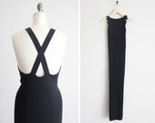 black cashmere dress / long black dress / black knit dress