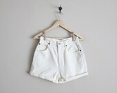 white denim shorts / cut off shorts / white jean shorts