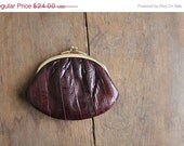 SALE 25% OFF eel skin wallet / eel skin clutch / kiss lock purse