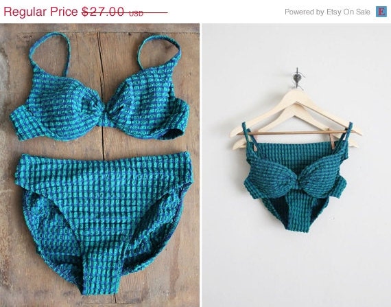 SALE 25% OFF plaid bikini / jantzen swimsuit / vintage bikini