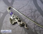 Game of Thrones House Targaryen Bookmark with Winged Dragon Charm in Amethyst