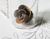 Tiny Pinecone - Eternal Garden Necklace - long necklace tiny glass bottle with tiny real pinecone