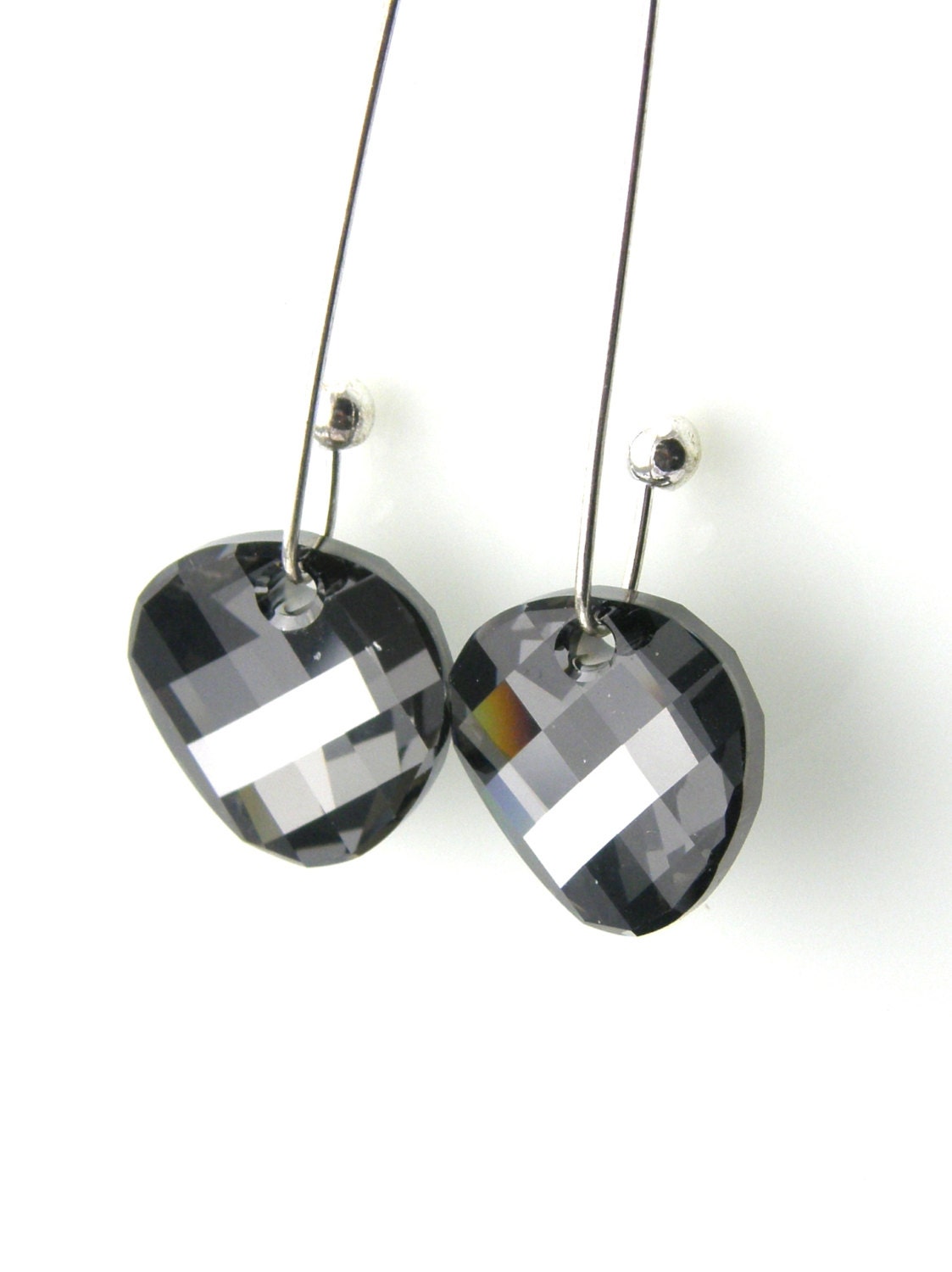Black Diamond Crystal Earrings Swarovski Twist