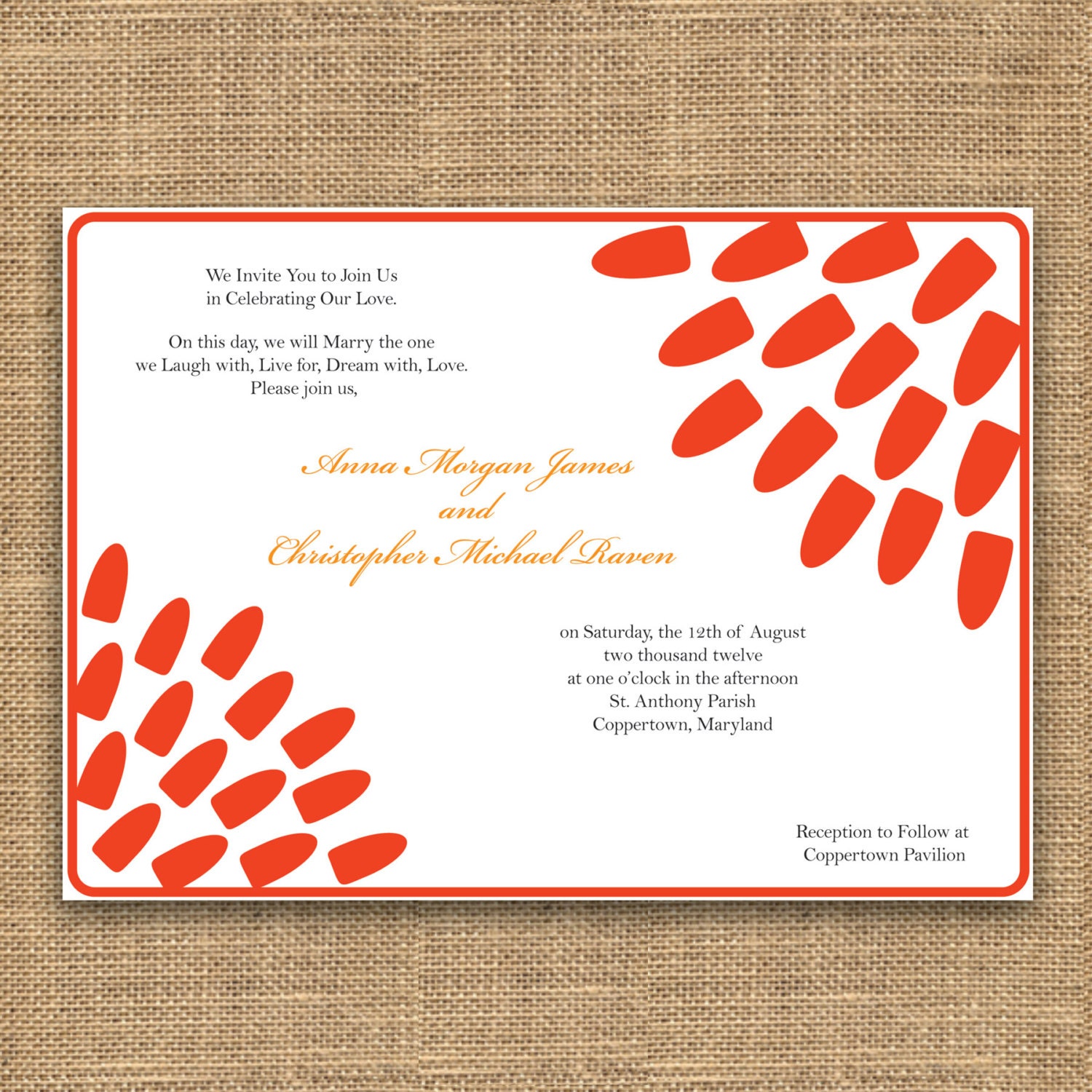 Wedding Invitation - Simple Flower Petals