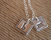 Rustic Silver Necklace Collection - Framed Petite Initals, personalized jewelry, handmade jewelry, silver jewelry, silver necklace