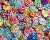 Rolled Roses Fabric Flowers Hairclip Bride Wedding Shower Birthday Bobby Pin Photo Prop Rosette 1" Scrapbook Handmade Wholesale 20