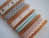 Blue and Natural Ribbon Trim set - 5 yards 4.5m total Crafting Sewing Embellishing