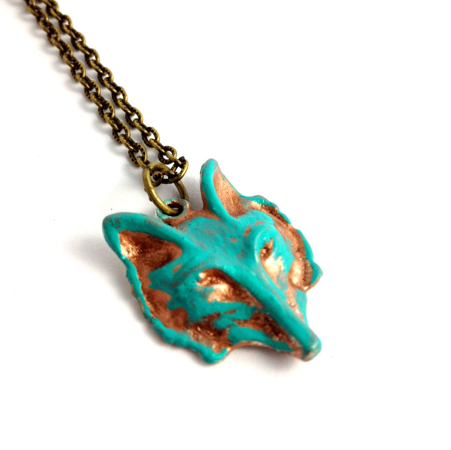 Necklace - Patina fox pendant
