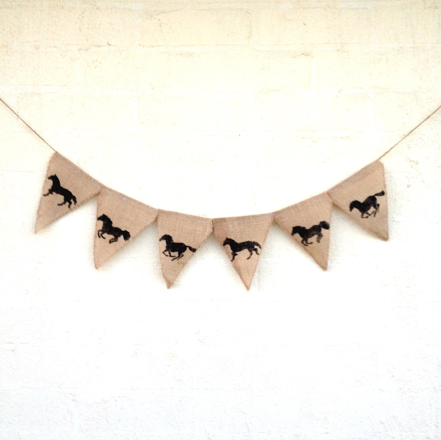 Bunting - HORSES hessian burlap sign