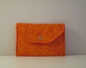 Card Pocket Orange with Swirl Pattern