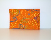 Card Pocket Orange with Swirl Pattern