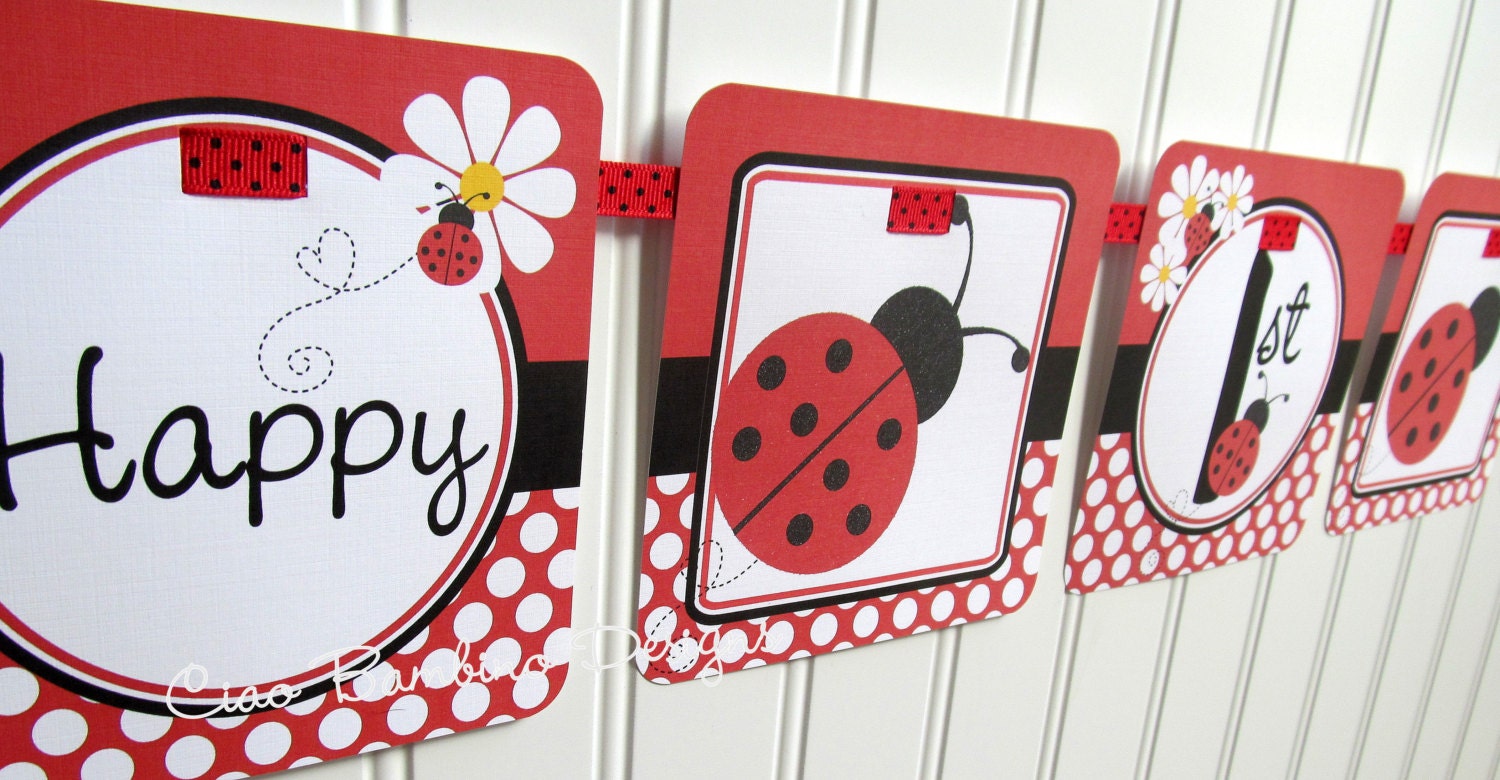 NEW Classic Ladybug Happy Birthday Banner