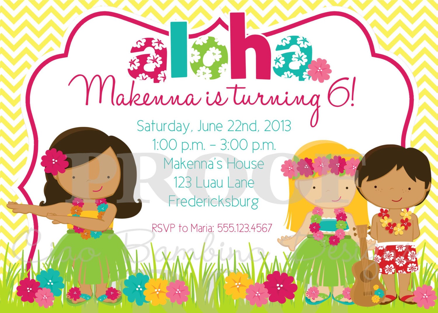 Printable Invitation - Personalized Luau Invitation - I Design - You Print - for Baby Shower or Birthday