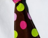 Brown Necktie with Large Polka Dots