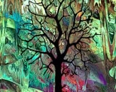 Fabric Designer Made Fabric Quilting Panel Landscape Magical Tree Unique Wall Art