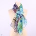Pure Silk Scarf / Peacock Feathers Print / Handmade
