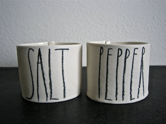 SALT and PEPPER cellars.