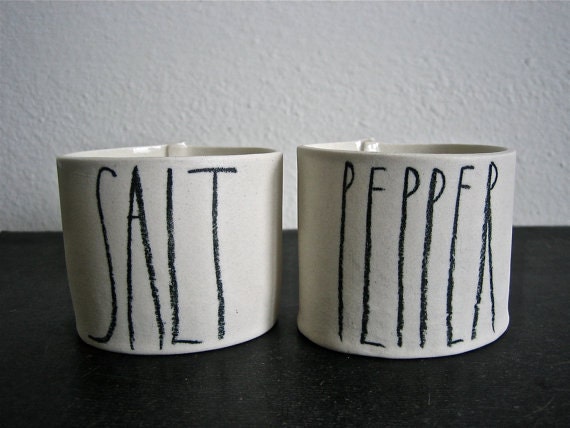 SALT and PEPPER cellars.