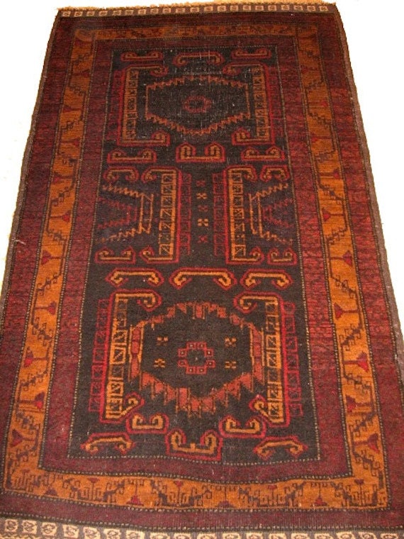 Vintage Baluch Carpet Rug