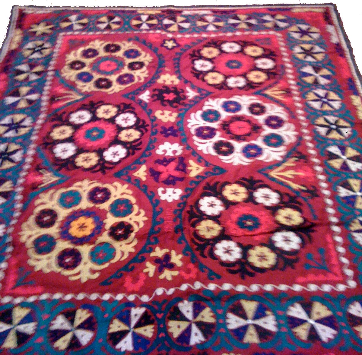 Uzbek Hand Embroidered Silk Suzani