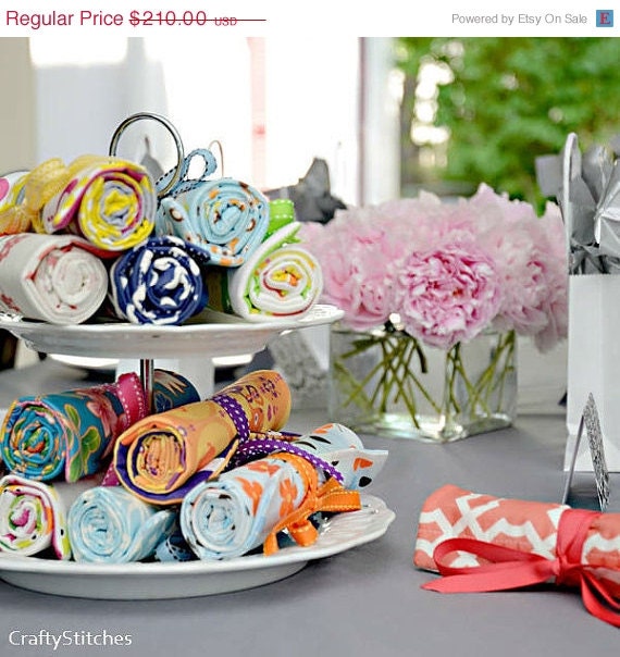 25% OFF Bridal Sale Bridal Gift: Set of 7 The Perfect Bridesmaids (R) Travel Jewelry Roll w/Free Shipping