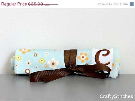 25% OFF Bridal Sale End of Season Sale Designer Fabrics Jewelry Roll Wallet Organizer in Flower Shower Baby with Monogram