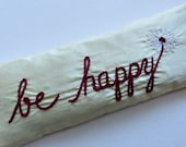 Happy Gift Lavender and Flaxseed Hand Embroidered  Silk Eye Pillow