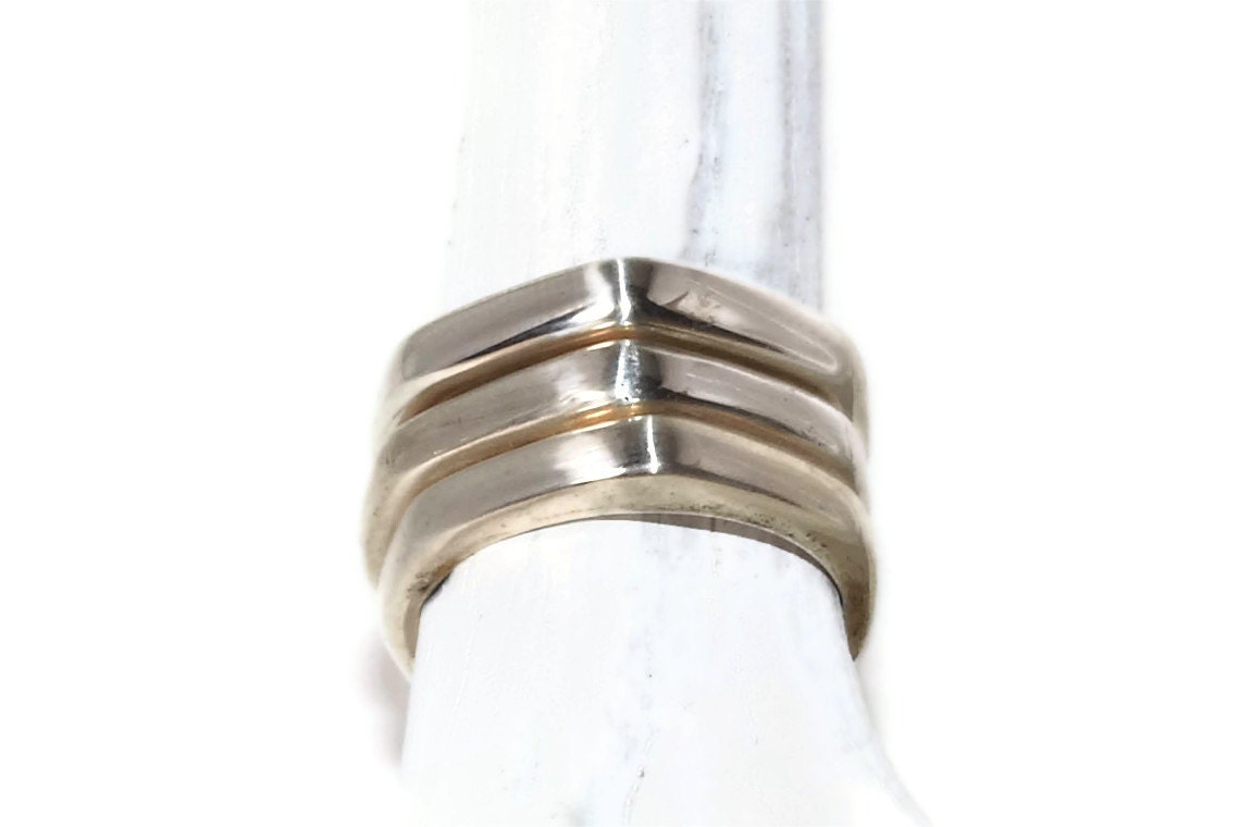 Geo Stack Rings in Sterling Silver