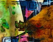Collage Abstraction Series..No. 1  - Original Abstract Mixed Media Painting in mat by Kathy Morton Stanion EBSQ