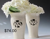 INFO ON .... Monogram Vase with Initials and Ampersand - Handthrown Ceramic Vase