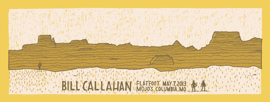 Bill Callahan hand-pulled screen printed concert poster