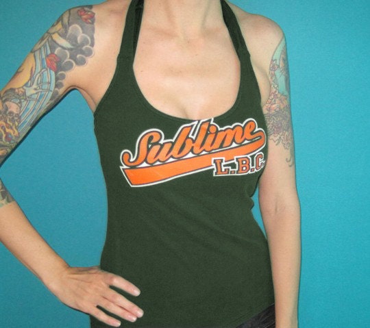 SUBLIME ska punk diy rock halter top made from a vintage t-shirt Small  or Medium
