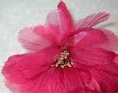 Vintage Gauzy Millinery Flowers Pink Rose Colored x4 TREASURY ITEM