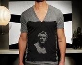 TriBlend Deep Vneck Tshirt feat. Patroclus print