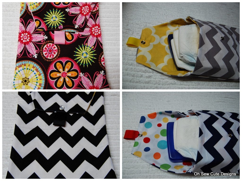 Cute Create Your Own Diapers and Wipers Bag--YOU CHOOSE FABRICS