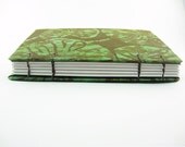 Lilypad Journal  or Sketchbook - Coptic Bound Blank - green and brown