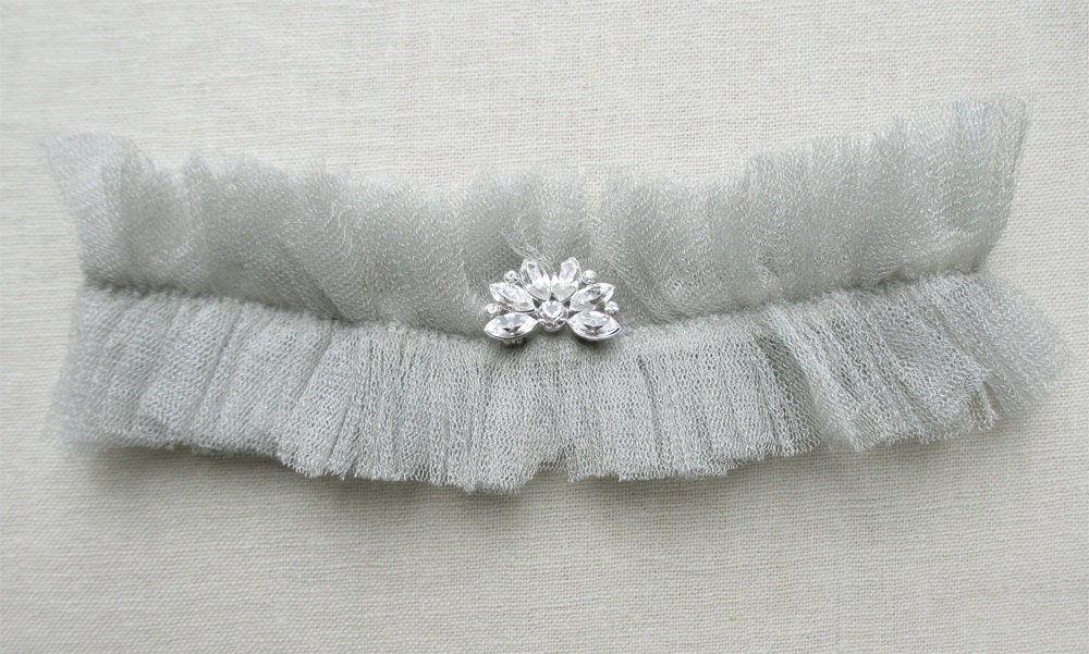 Stardust silk garter with crystal detail