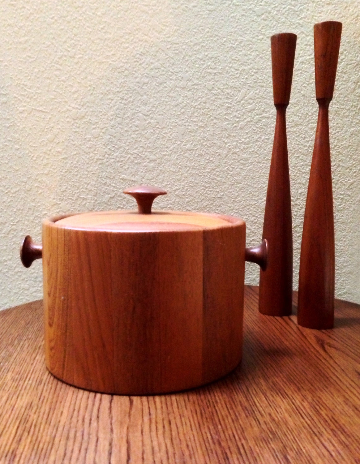 Small Vintage Mid Century Digsmed Danish Teak Ice Bucket