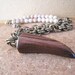 Statement Talon Necklace - Wood -  Shell - Antiqued Gold Brass Chain - Spring Fashion - Chunky - Bold - Jasper - Neutral  - Jasper - Tusk