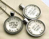Custom Postmark Necklace - Custom Children's Names Birth Dates Engagement Wedding Anniversary Personalized Jewelry