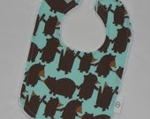 Light Blue Get Together Bears and Chenille Bib
